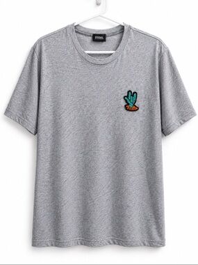 Diesel Beachwear Gray Embroidered Cactus Patch Crewneck T-Shirt Men’s Large EUC!
